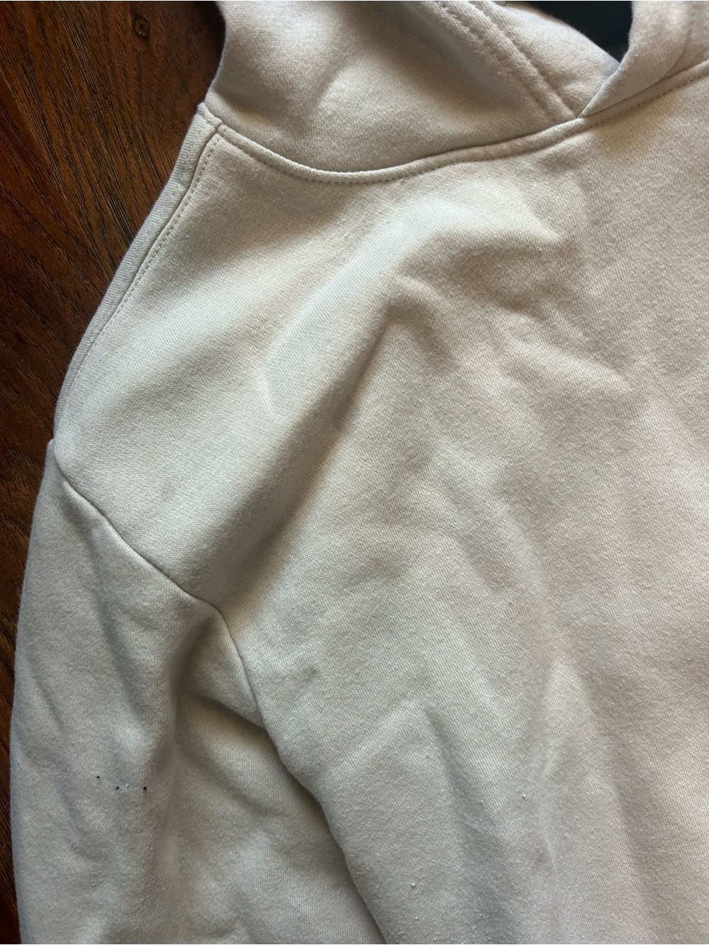 Athletic Works Cream Pullover Hoodie with Kangaroo Pocket - Picture 2 of 5